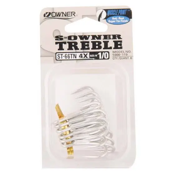Owner 66 4X Treble Hooks
