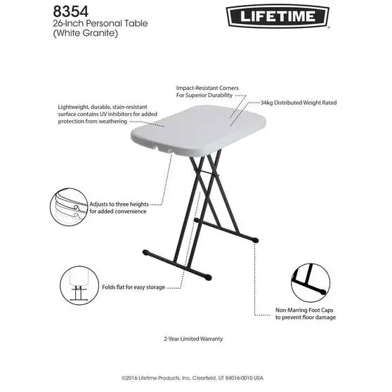 Lifetime Personal Blow Mould Table - Image 5