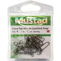 Mustad Crane Black Coast Lock Swivel