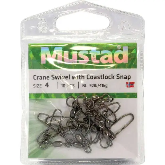 Mustad Crane Black Coast Lock Swivel