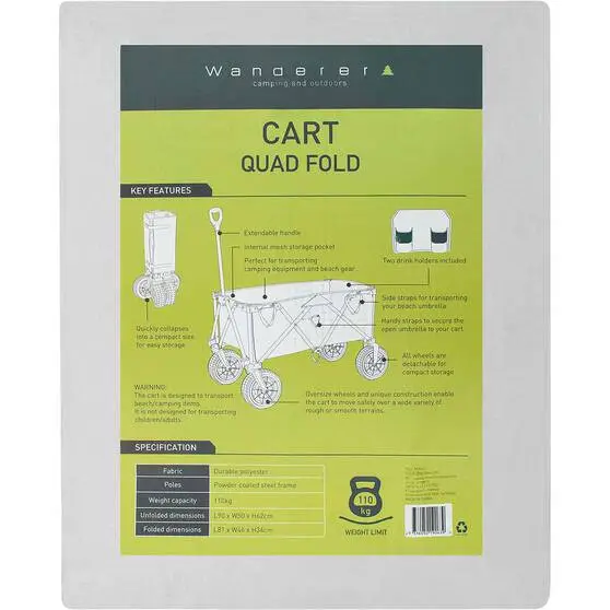 Wanderer Quad Fold Beach Cart - Image 14