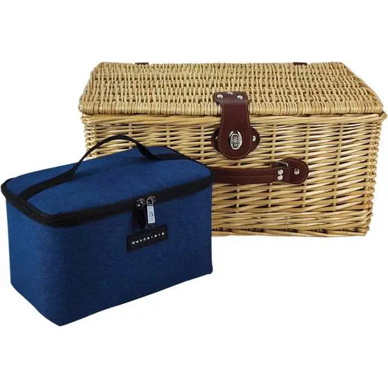 Wanderer 4 Person Wicker Picnic Basket - Image 2