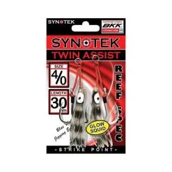 Synotek Twin Assist Hooks 4/0 3.0cm Black Glow